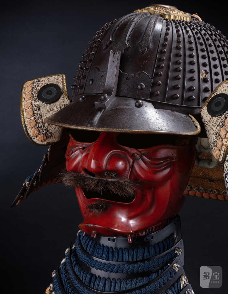 A helmet with raised rivets (hoshi-bachi) and a face mask (mempo), signed Myochin no ki Munetomo, Japan, Edo period, 18th century - 图6